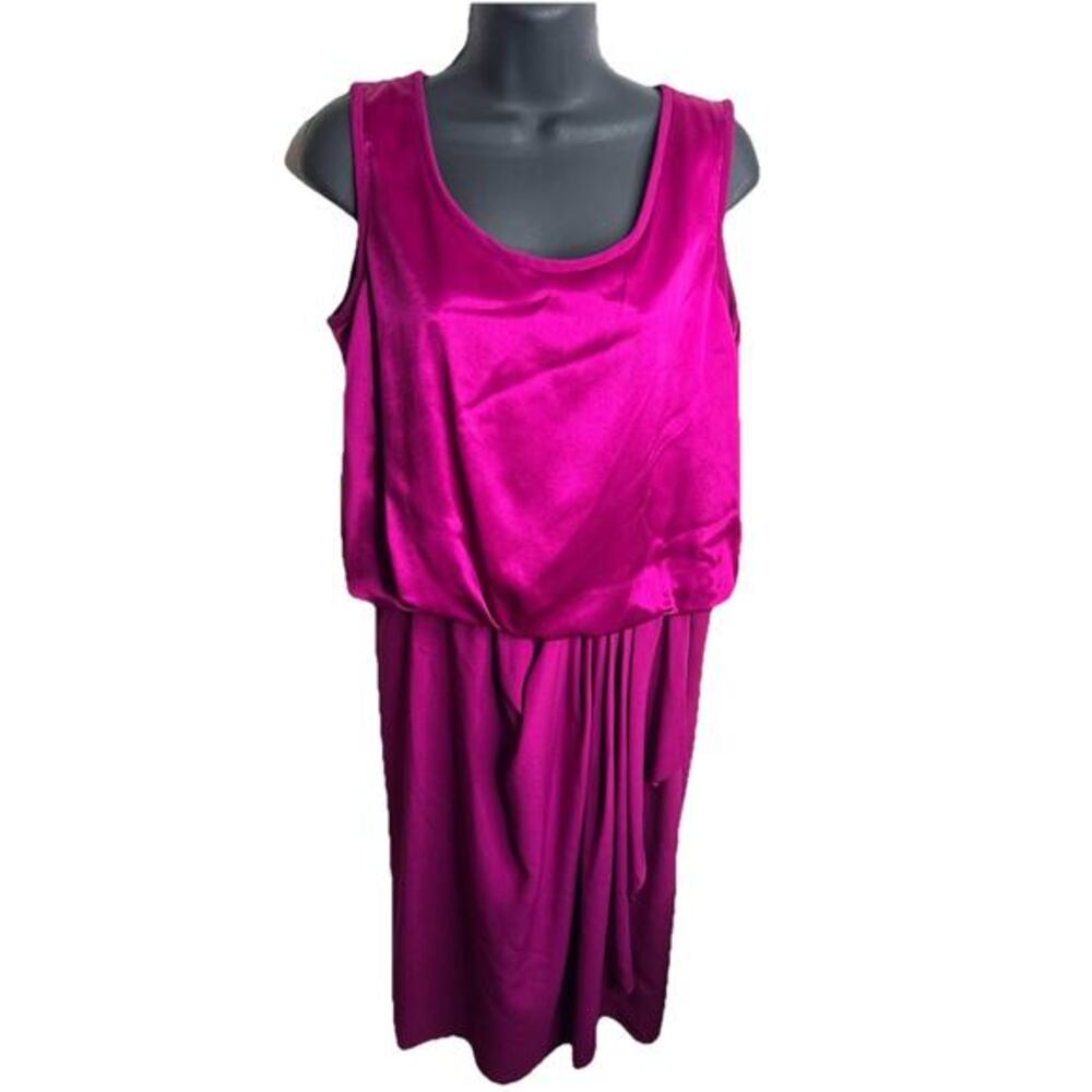 Vintage AJ Bari Dress Midi Pink Button Back Closure Women’s Tag Size 14